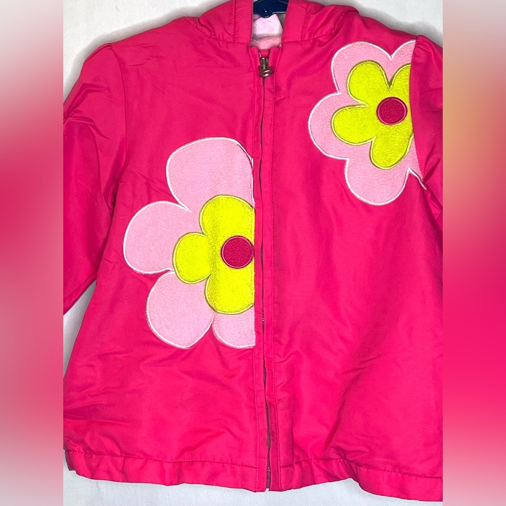 Pistachio Sweet Bright Pink With Flowers Jacket Size 2T - Picture 3 of 10